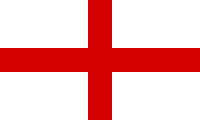 Le drapeau est rectangulaire et se compose d’une croix rouge sur fond blanc. La croix est centrée sur le drapeau et s’étend jusqu’aux bords.
